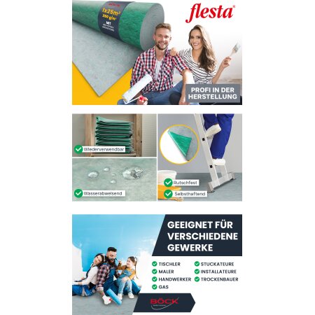 flesta® Abdeckvlies Haftvlies Premium 260 g weiß 1 x 25 m