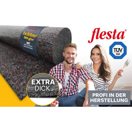 flesta® Abdeckvlies 1 x 50 m 180 g, 50 m² grau-meliert