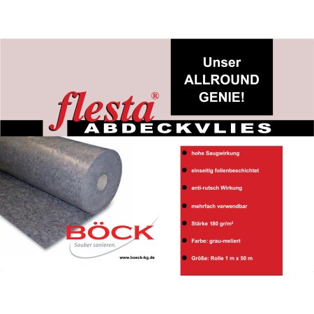 flesta® Abdeckvlies 1 x 50 m 180 g, 50 m² grau-meliert