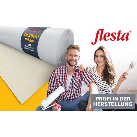 flesta® Abdeckvlies EasyTopper BG selbsthaftend für Boden und Treppe 150g, weiß/hellbunt, 1 x 25 m