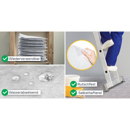 flesta® Abdeckvlies EasyTopper BG selbsthaftend für Boden und Treppe 150g, weiß/hellbunt, 1 x 25 m