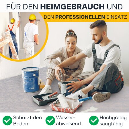 flesta® Abdeckvlies EasyTopper BG selbsthaftend für Boden und Treppe 150g, weiß/hellbunt, 1 x 25 m