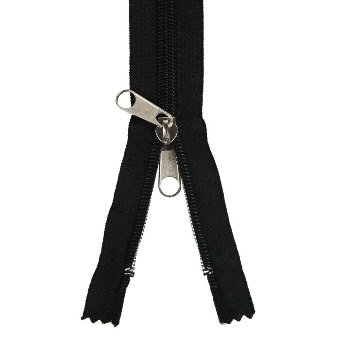 Self-adhesive zipper, 7,6 x 210 cm, black