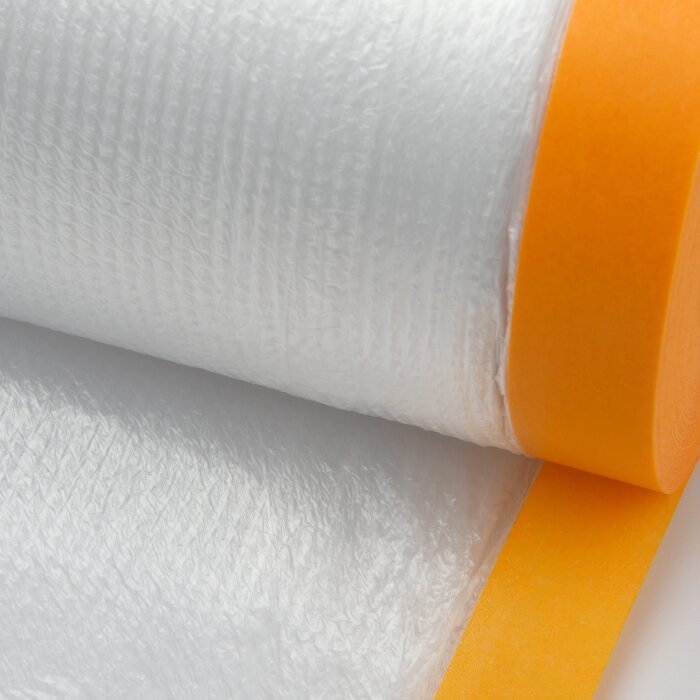 Masker Tape 110 cm x 25 m Universal Abdeckfolie mit Klebeband Klebestreifen Klebefolie Malerfolie Folie 60 m, transparent