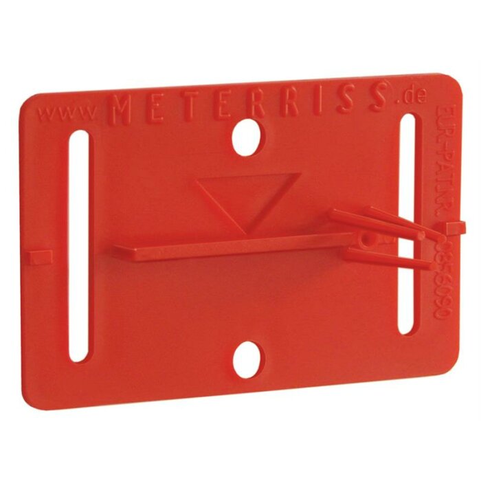 Rothbucher RS21 Meterriss-Plakette selbstklebend, für Putzarbeiten, 20er Pack, rot