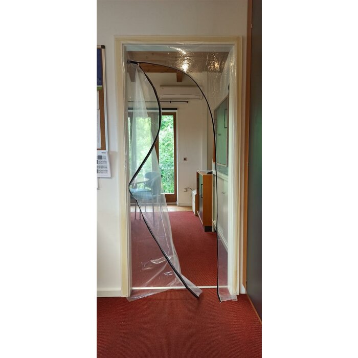 Staubschutztr Schmutzschleuse Zipper Door m. Reiverschluss und Klebeband 1,20 x 2,20 m, PE-Folie, transparent, Durchfahrt, Einweg
