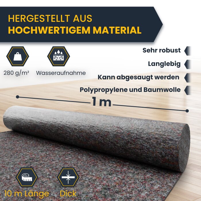 Abdeckvlies meliert flesta 1 x 10 m 280g