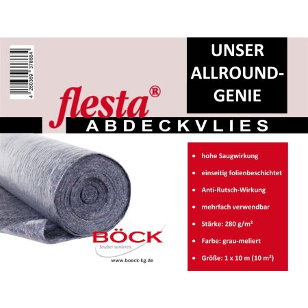 flesta® Abdeckvlies 1 x 10 m 280 g, 10 m² grau-meliert