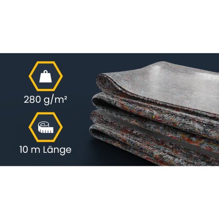 flesta® Abdeckvlies 1 x 10 m 280 g, 10 m² grau-meliert
