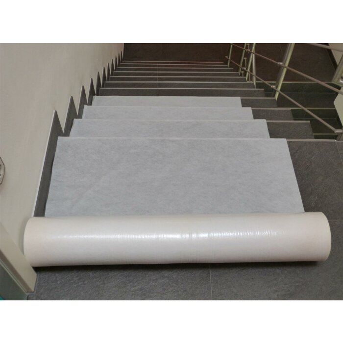 Abdeckvlies Treppenschutzvlies mit selbstklebender Folie ca. 130 gr/m², weiß, 0,65 x 25 m