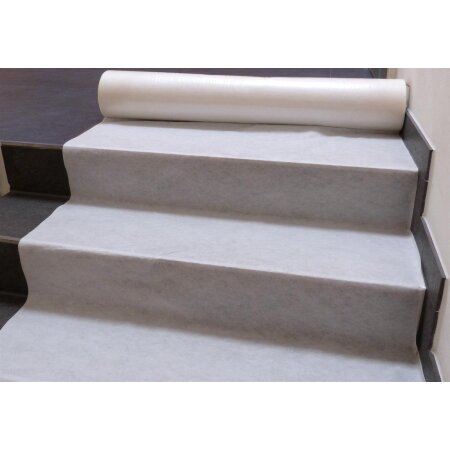 flesta® Abdeckvlies Treppenschutzvlies mit selbstklebender Folie 130 g, weiß, 0,65 x 25 m