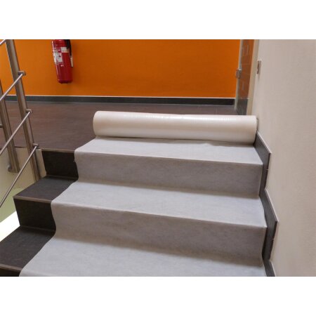 flesta® Abdeckvlies Treppenschutzvlies mit selbstklebender Folie 130 g, weiß, 0,65 x 25 m
