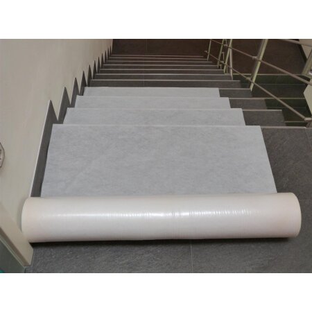 flesta® Abdeckvlies Treppenschutzvlies mit selbstklebender Folie 130 g, weiß, 0,65 x 25 m