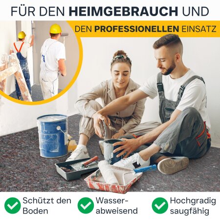 flesta® Maler Abdeckvlies 1 x 50 m 280g, 50 m² grau-meliert